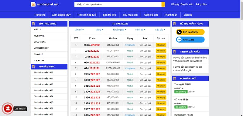 Hướng dẫn lựa chọn sim Lục Quý 2 giữa chuẩn